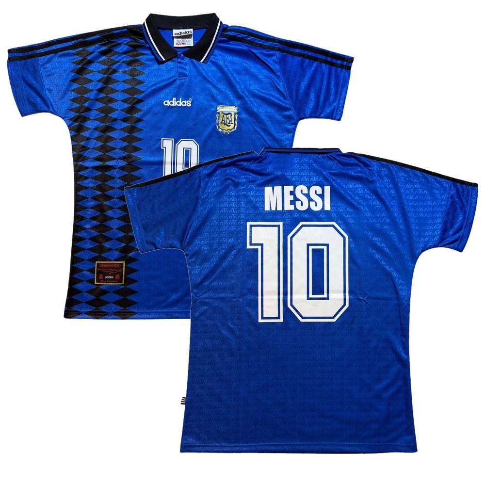 Adidas Argentina Messi 10 Blue Black Diamond Retro Soccer Jersey Size Large